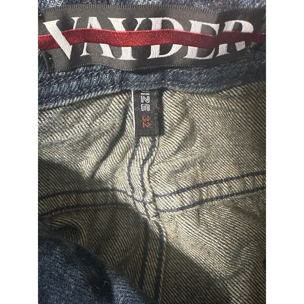 Vayder Straight Stein Mens Distressed Blue Denim‎ Jeans Size 32 Button Fly NEW